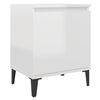 vidaXL Naktinė spintelė su metalinėmis kojelėmis, balta, 40x30x50cm