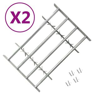 vidaXL Reguliuojamos apsauginės grotelės langams, 2vnt., 1000-1500mm