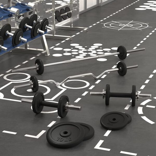 vidaXL Štanga ir svarmenys su svoriais, 60kg, ketus