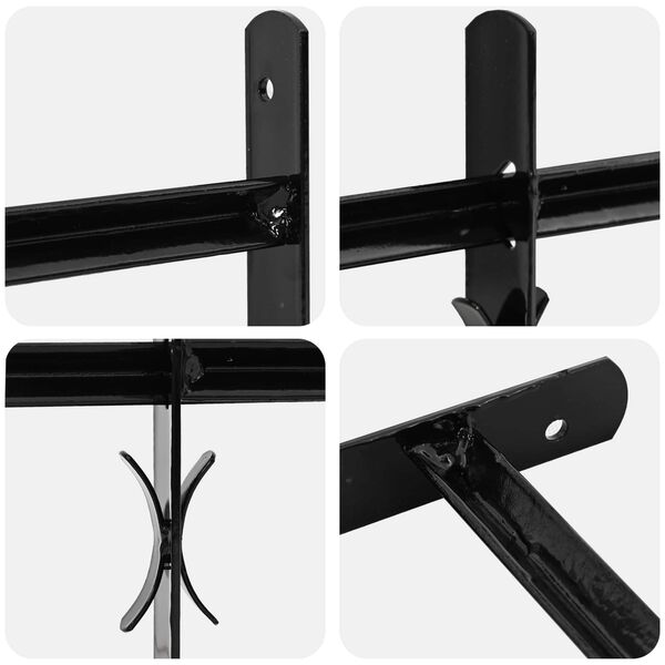 vidaXL Langų grotelės Juoda 115 x 30 cm