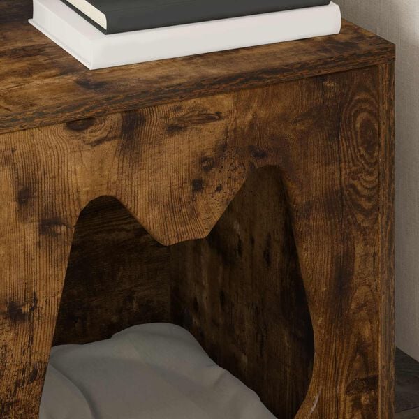 vidaXL Katės namelis Rūkyta ąžuolas 42,5 x 40 x 53,5 cm