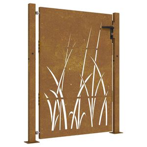 vidaXL Sodo vartai, 100x150 cm, Corten plienas, žolės ra&scaron;tas