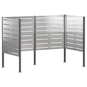 vidaXL Atliekų konteinerio ekranas 167 x 85 x 113 cm Sidabrinė