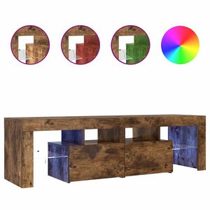 vidaXL Televizoriaus spintelė su LED, dūminio ąžuolo, 140x36,5x40cm