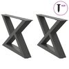 vidaXL Kavos staliuko kojelės, 2 vnt., antracito spalvos, 60x(30-31,3) cm, plienas