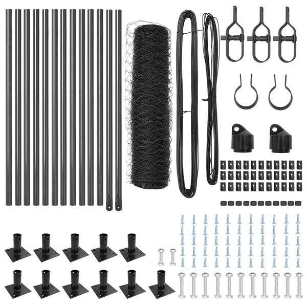 vidaXL Tvorelės stulpas Pilka 25 x 0,4 m (36 mm tinklas)