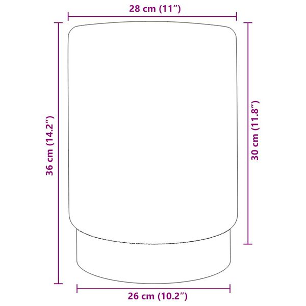 vidaXL Taburetė, violetinės ir auksinės spalvos, aksomas 28 x 36 cm