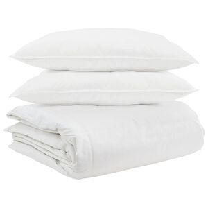 vidaXL Antklodžių rinkinys su pagalve 3 pcs Balta Plunksna