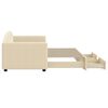vidaXL Ištraukiama lova su stalčiais, kreminė, 80x200cm, audinys