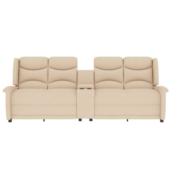 vidaXL Keturvietis atlošiamas masažinis krėslas, kreminis