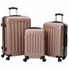 vidaXL Lagaminas 3 vnt. Rožinė aukso 50 x 31 x 78 cm ABS plastikas