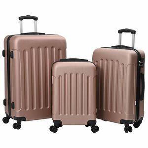 vidaXL Lagaminas 3 vnt. Rožinė aukso 50 x 31 x 78 cm ABS plastikas