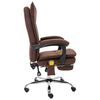vidaXL Masažinė biuro kėdė, rudos spalvos, audinys