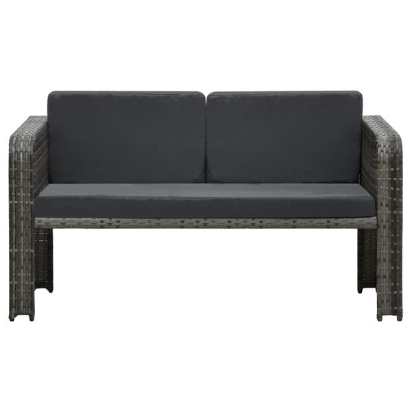 vidaXL Poilsio komplektas su pagalvėmis, 4 dalių, antracito, ratanas