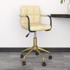 vidaXL Pasukama valgomojo kėdė, kreminės spalvos, aksomas