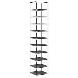 vidaXL batų lentyna 10 lygių juoda 33x33x174 cm Neaustinis audinys