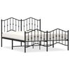 vidaXL Lovos rėmas su galvūgaliu/kojūgaliu, juodas, 135x190cm, metalas