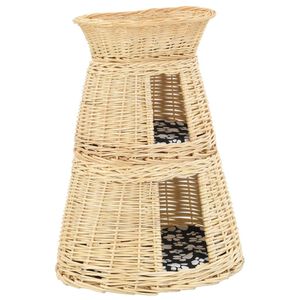 vidaXL Krep&scaron;ių katėms rinkinys, 3 dalių, 47x34x60cm, gluosnis