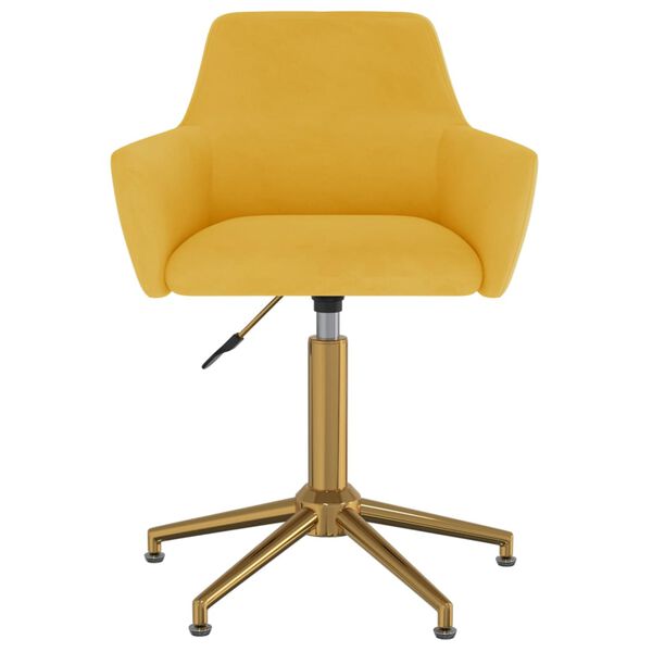 vidaXL Pasukamos valgomojo kėdės, 6vnt., geltonos spalvos, aksomas