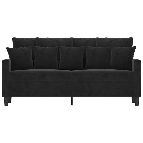 vidaXL Dvivietė sofa, juodos spalvos, 140cm, aksomas