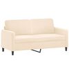 vidaXL Dvivietė sofa su pagalvėmis, kreminės spalvos, 140cm, aksomas