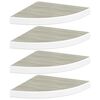 vidaXL Sieninės lentynos, 4vnt., baltos/ąžuolo, 35x35x3,8cm, MDF