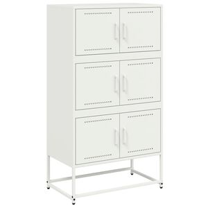 vidaXL &Scaron;oninė spintelė, baltos spalvos, 68,5x38,5x123,5cm, plienas