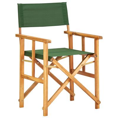 vidaXL Režisieriaus kėdė, žalios spalvos, akacijos medienos masyvas