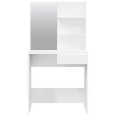 vidaXL Kosmetinis staliukas su veidrodžiu, baltas, 74,5x40x141cm
