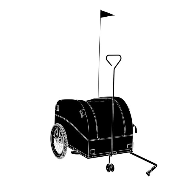 vidaXL Dviračio priekaba, juodos ir žalios spalvos, 45kg, geležis