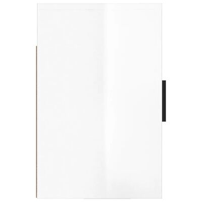 vidaXL Sieninė naktinė spintelė, balta, 50x30x47cm, blizgi