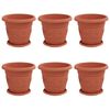 vidaXL Augalų vazonai 6 vnt. Raudona plyta &Oslash; 26 x 21.5 cm Plastmasė