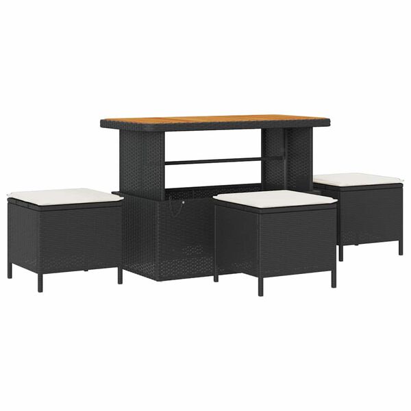 vidaXL Sodo Sofų Rinkinys 10 pcs Juoda poliratanas