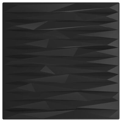 vidaXL Sienų plokštės, 48vnt., juodos, 50x50cm, XPS, 12m², akmens