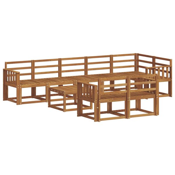 vidaXL Lauko sofos komplektas 9 pcs Natūrali Kietos akacijos mediena