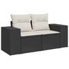 vidaXL Dvivietė sodo sofa su pagalvėlėmis, juodos spalvos, poliratanas