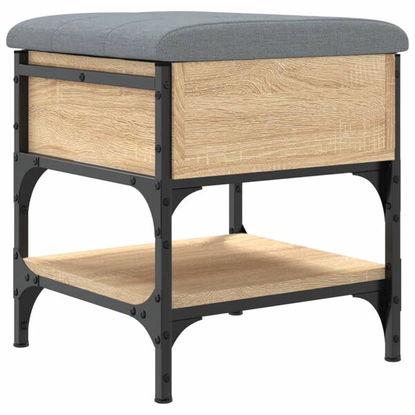 vidaXL Batų suoliukas, sonoma ąžuolo, 42x42x45cm, apdirbta mediena