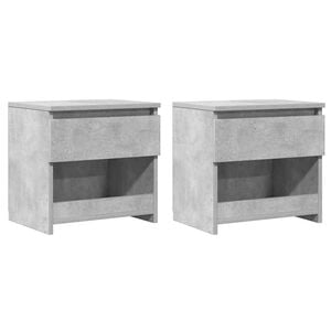 vidaXL Naktinės spintelės, 2vnt., betono, 40x30x39cm, apdirbta mediena