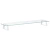 vidaXL Monitoriaus stovas, baltas, 80x20x8cm, stiklas ir metalas