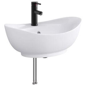 vidaXL Vonios kriauklė su mai&scaron;ytuvu ir nutekėjimu Matinis juodas