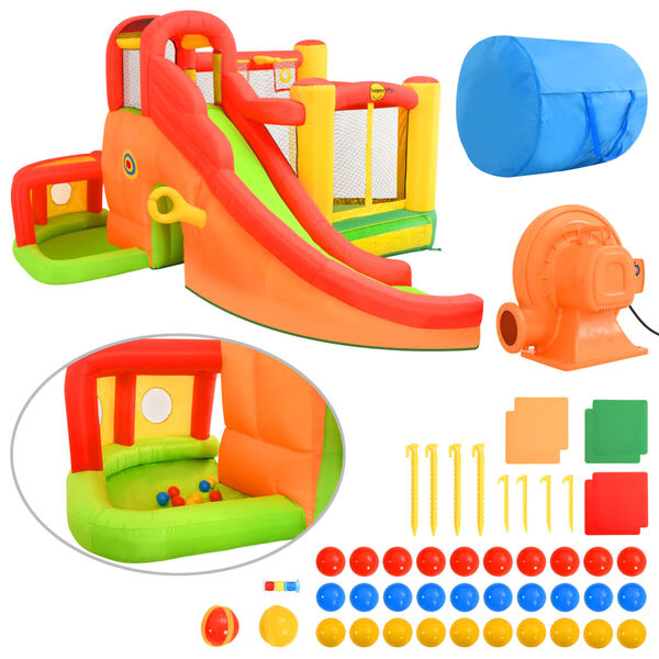 Happy Hop Pripučiamas batutas su čiuožykla, 450x380x230cm, PVC