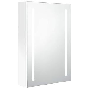 vidaXL Veidrodinė vonios spintelė su LED ap&scaron;vietimu, balta, 50x13x70cm
