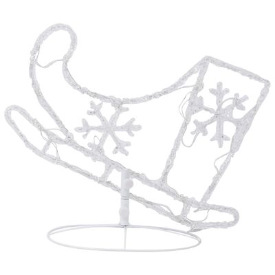 vidaXL Skraidantys Kalėdų elniai su rogėmis, šalta balta, 260x21x87cm