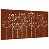 vidaXL Sodo sienos dekoracija, 105x55cm, corten plienas, gėlių dizaino