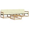 vidaXL Lauko sofos komplektas 5 pcs Balta ir kreminė 79 x 79 x 37 cm