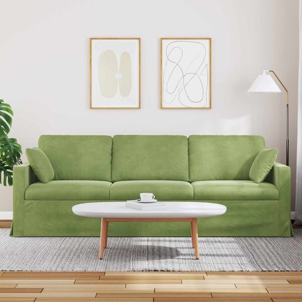 vidaXL Sofa &Scaron;viesiai žalia 228 x 78 x 80 cm Aksomas