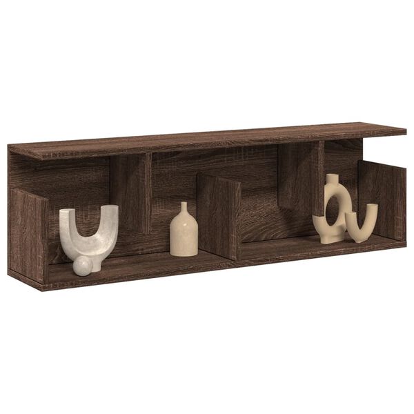 vidaXL Sieninė spintelė, ruda ąžuolo, 100x20x30cm, apdirbta mediena