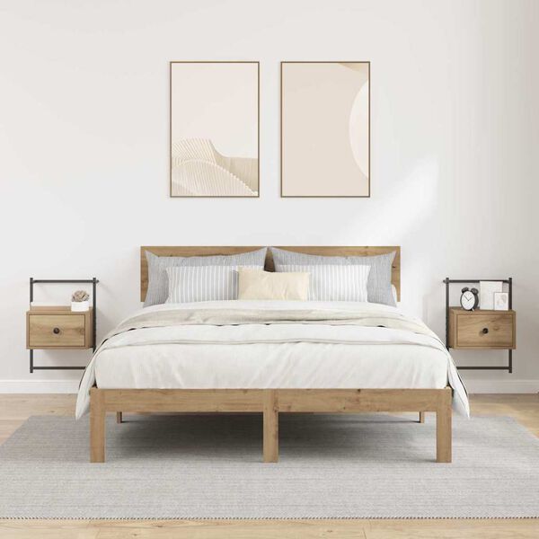 vidaXL &Scaron;alia lovos spintelė 2 pcs Amatininkų ąžuolas 35 x 30 x 51 cm