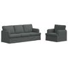 vidaXL Sofa 2 pcs Tamsiai pilka 144 x 80 x 85 cm audinys