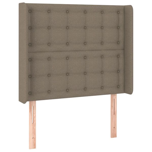 vidaXL Galvūgalis su LED, taupe spalvos, 93x16x118/128cm, audinys